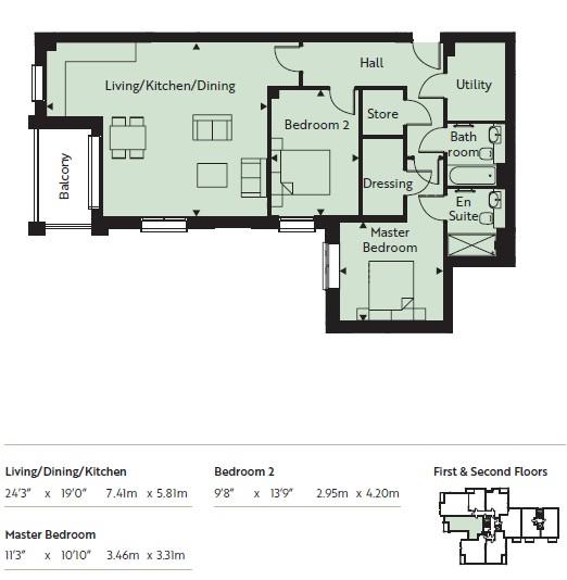 Floor Plan | Flat - Retirement | 35 Lindfield Place, Worthing | For Sale